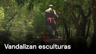 Vandalizan esculturas de bronce en la Colonia Roma, de la CDMX - Las Noticias con Danielle