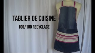 DIY #179 Tablier de cuisine .100/100 recyclage . Facile et rapide .