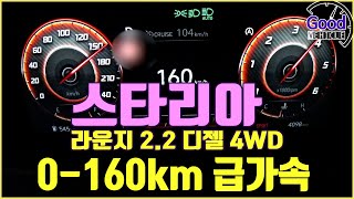 스타리아 라운지 2 2 디젤 4WD 급가속 (0-160km)