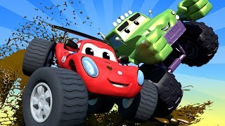 THE BEST OF MONSTER TRUCKS CARTOON COMPILATION Monster Town Monster Trucks Cartoons For Kids