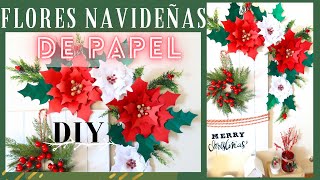 Manualidades Navideñas 2020/DIY FLORES NAVIDEÑAS de NOCHEBUENA/Como Hacer Flores de Papel NAVIDEÑAS