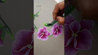 INCREDIBLE Orchids FLOWER painting using Acrylic paints #shorts #shortsfeed