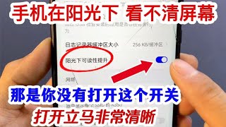 手机在阳光下看不清屏幕，原来是这个开关没打开，很多人都不知道