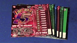 SOOD 380: 💰 NICE WIN! 💰FIVE $2 FANTASTIC 5s Florida Lottery Scratch Tickets