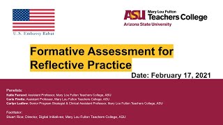 Formative Assessment for Reflective Practice | Distance Learning Webinar | February 17