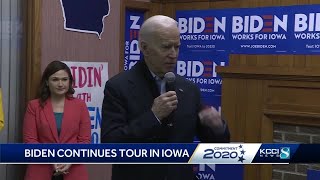 Iowans line up before doors open to see Biden