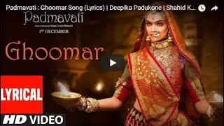 Padmavati   Ghoomar Song  Lyrics    Deepika Padukone   Shahid Kapoor   Ranveer Singh