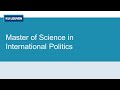 Master of International Politics (online information session)