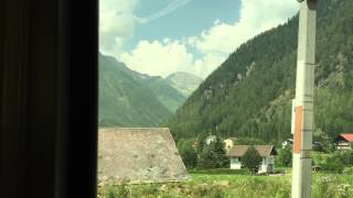 Train ride through the Alps from Villach, Austria to Munich, Germany