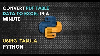 Convert PDF Table data in Excel-CSV ( 4 lines of code) | Using Tabula | Python | #Mr.LazyProgrammer