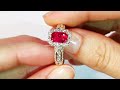 unheated jedi ruby ring 2.04 carats by kat florence