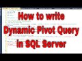 How to write dynamic pivot query in SQL Server