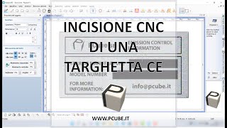 Incisione CNC a graffio di una targhetta CE