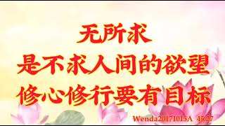 卢台长开示：无所求是不求人间的欲望；修心修行要有目标Wenda20171015A   45:27