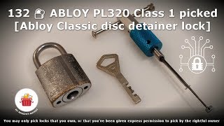 132 🔐 ABLOY PL320 Class 1 picked [ Abloy Classic disc detainer lock ]