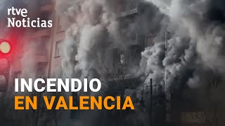 VALENCIA: Un INCENDIO en un BINGO provoca una gran HUMAREDA y obliga a CERRAR varias AVENIDAS | RTVE