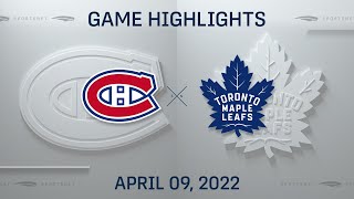 NHL Highlights | Maple Leafs vs. Canadiens - Apr. 9, 2022