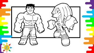 HULK & KNUCKLES Coloring Page | Hulk Coloring | Sonic | JPB - All Stops Now