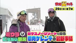 水曜見ナイト　1月29日（水）よる７時　「ミウラは知らない新潟」スノーリゾート編！新潟のゲレンデ最新事情