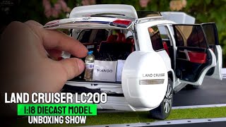 Realistic Toyota Land Cruiser LC200 with Spare Tire Version 1:18 Diecast SUV Model | Unboxing Show