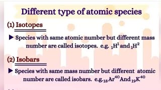 Isotopes | Isoelectronic | Isotones | Isobars | Isobars