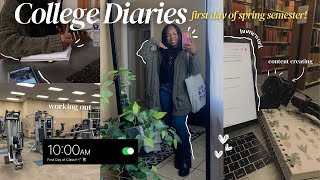 📓🌱College Diaries | First Day Of Class, Posting Content, Gym, Haul + Being Productive!!✨