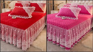 ,,European Style CottonEmbroidered Cotton Solid Color Thickened Bedspread Mattress,,2025