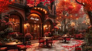 Elegant Autumn Jazz in an Outdoor Cafe 🍁 Gentle Jazz Piano Music for Peaceful Study, Relax, Work