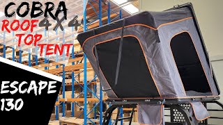 Cobra 4x4 Escape 130 Roof Top Triangle Tent Aluminium Alloy Hardshell 2 Person 280G Poly Cotton