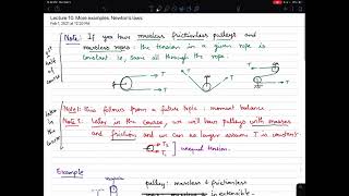 Lecture 10, Feb 3: pulley tension assumptions and a one pulley problem