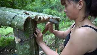 Full Video: Solo bushcraft in 30 days, complete the cabin construction