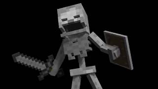 minecraft skeleton banging shield