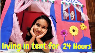 living in tent for 24 hours challenge Learn With Pari | #LearnWithPari #Aadyansh