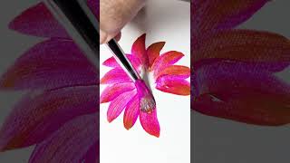 One stroke flower from acrylic 🎨🖌️#satisfying #art #love #painting #drawing #shorts #youtubeshorts