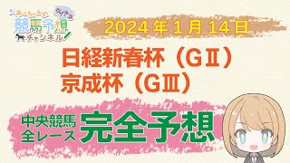 【JRA】1月14日中央競馬　日経新春杯・京成杯ほか　中山・京都・小倉　全レース無料完全予想