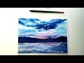 CLOUDS and MOUNTAINS Watercolor Painting Demonstration