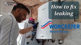 Worcester-Bosch Greenstar leaking Birmingham boiler repair specialist fixed the leak dhw adapter