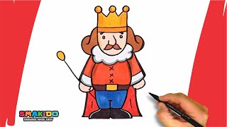 How To Draw a King For Kids and Beginners | Easy Drawing and Coloring Tutorial