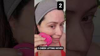 😊 3 CHEEK LIFTING MOVES W FOREO BEAR 😊 #beautytools #foreobear #microcurrent #shorts