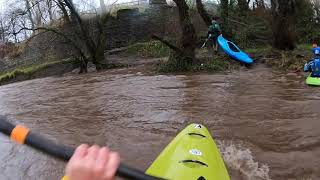 Kayaking the Ogmore in very high water