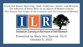 Greek & Roman Mythology, October 5, 2023, Mary Ann Eaverly, Ph D