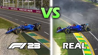 Recreating REAL F1 crashes in from 2023 | F1 23 game