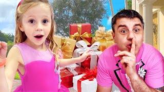 Nastya and Stacy compete with each other and get gifts from Dad | Compilation of video for kids