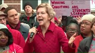 Sen. Elizabeth Warren joins rally with CTU as teachers strike enters 6th day