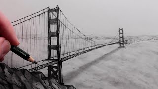 How to Draw the Golden Gate Bridge: Step by step
