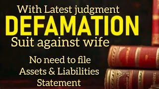 defamation suit against wife & much more about maintenance cases