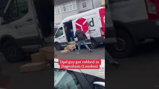 DPD delivery driver van getting robbed