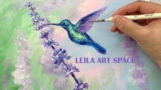 Easy hummingbird painting tutorial, how to paint a hummingbird