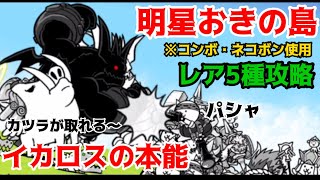 【にゃんこ大戦争】明星おきの島  イカロスの本能   レア5種攻略