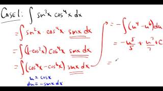 MATH222 Lesson 12 Integrals of Powers of Trig Functions